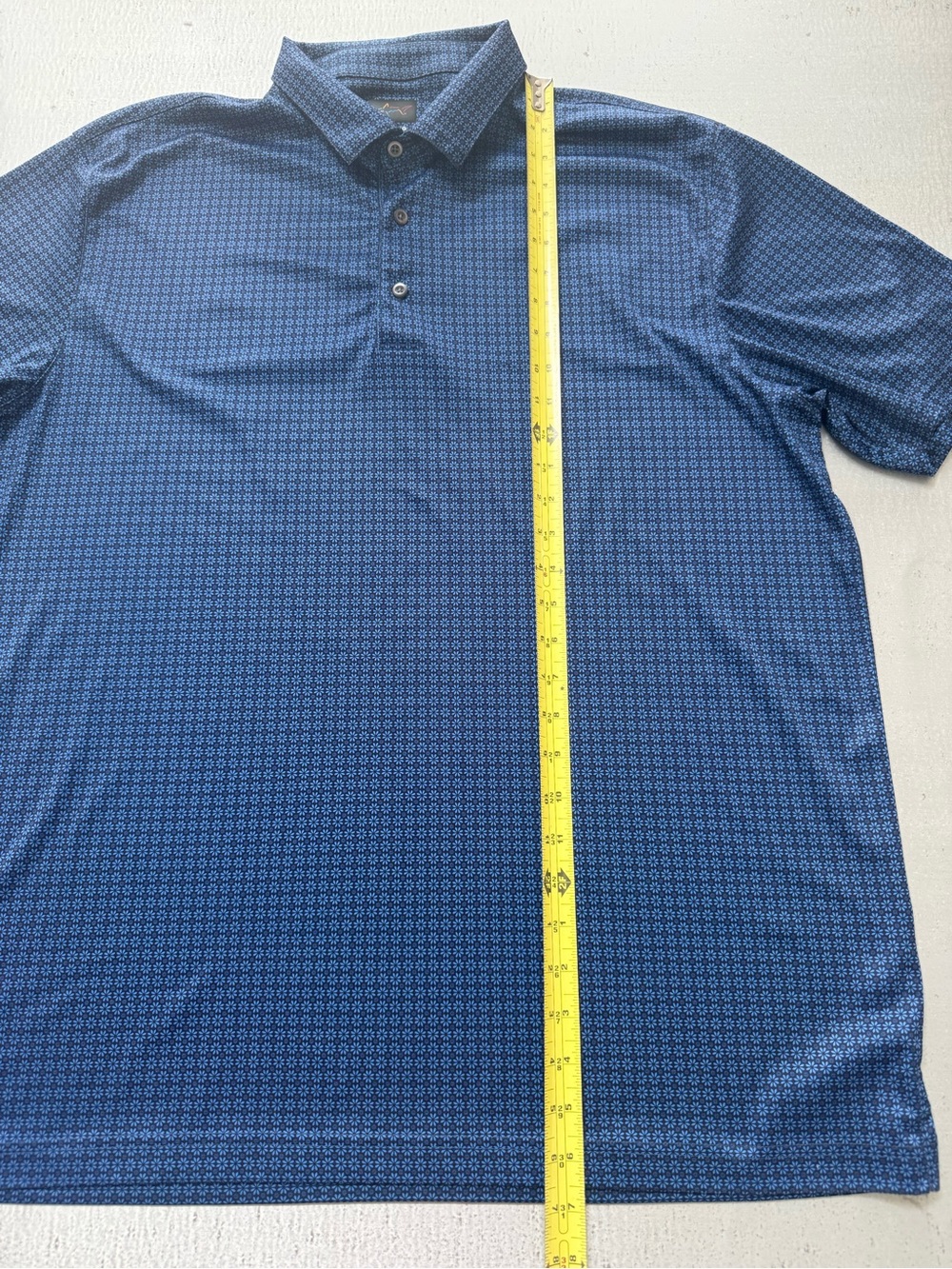 Greg Norman Collection Blue Micro-Pattern Performance Polo - Picture 10 of 13